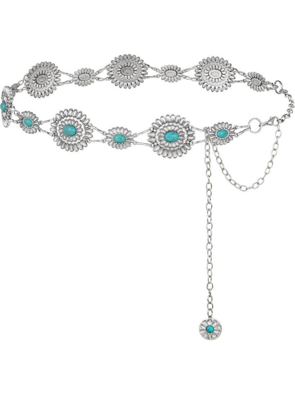 Stylish Western Waist Chain Belt with Metal Conchos for Women - Boho Cowgirl